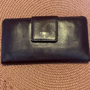 Vintage Fossil Women's Mahogany Dark Brown Leather Wallet